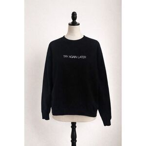 Pull & Bear “Try Again Later” Graphic Sweater Women’s Size Large Black
